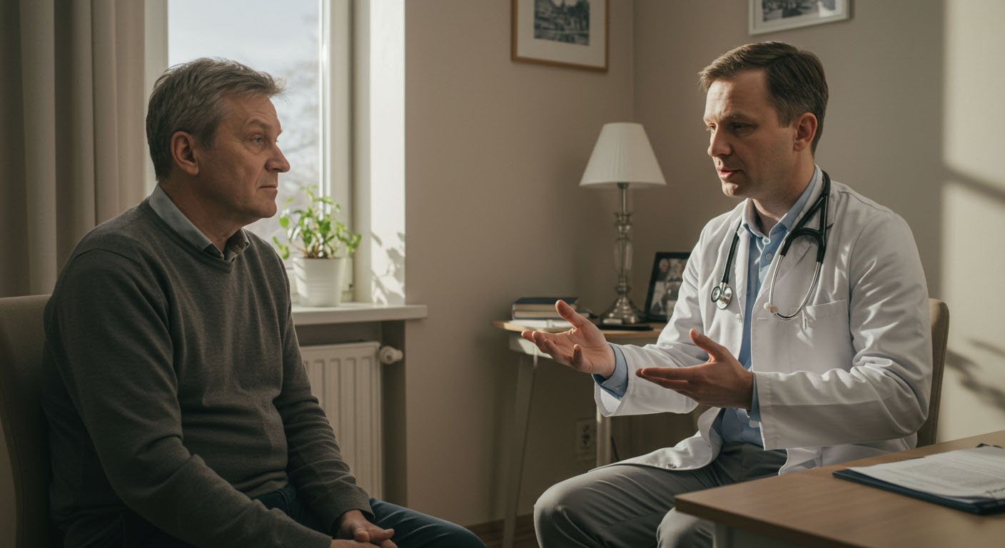 Пациент обсуждает состояние со специалистом